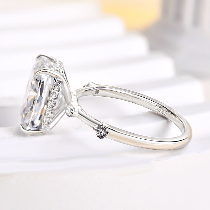 4.5 Carat Cushion-Cut Simulated Diamond Engagement Ring