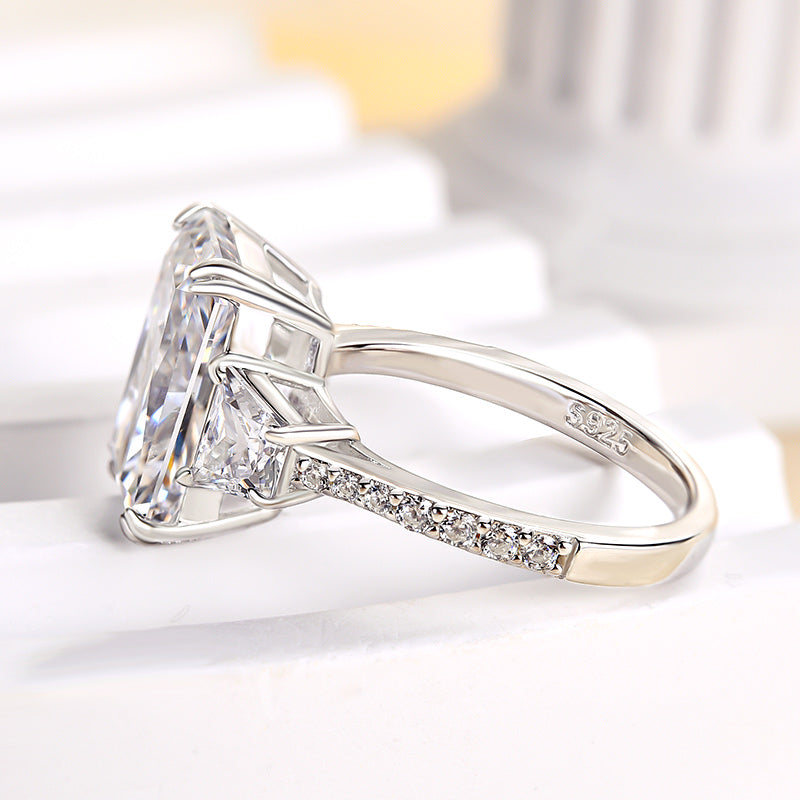 Gorgeous 6.5Ct Radiant Cut Three Stone Engagement Ring