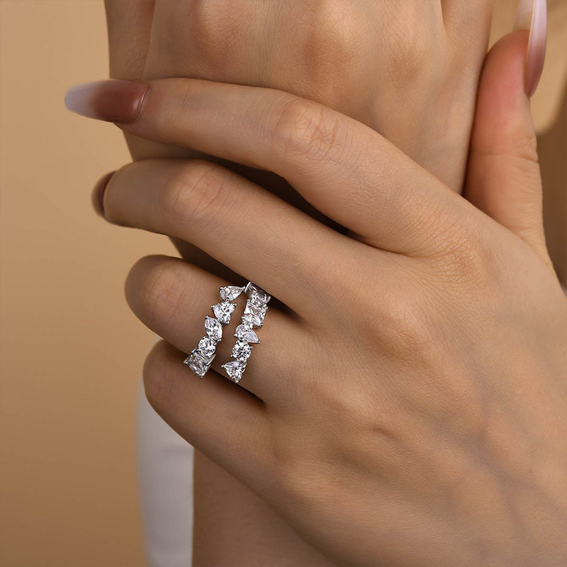 2.8Ct Mixed Cut Wedding Band - 925 Silver White Gold Plated