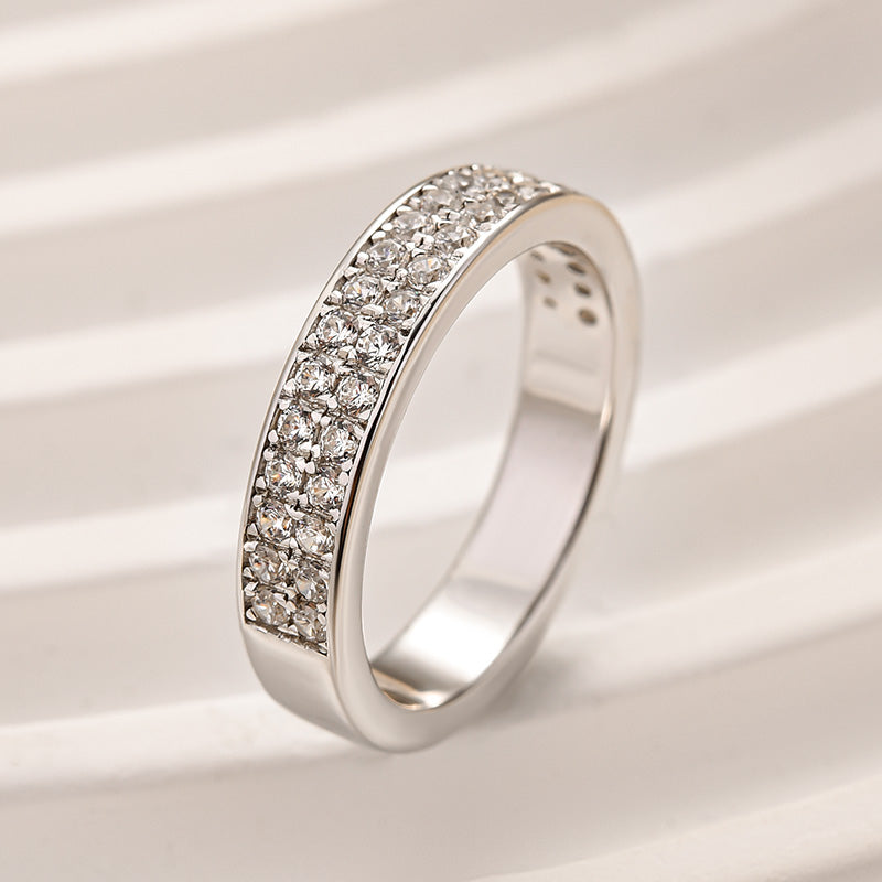 1.0ct Round Cut Simulated Diamond Wedding Band - Rose/Yellow/White Gold