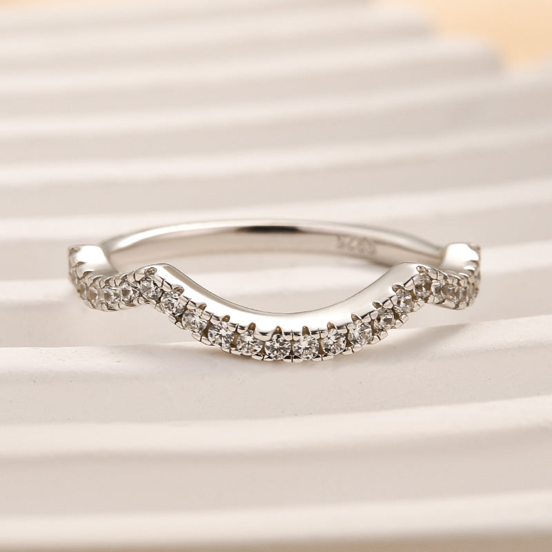 925 Sterling Silver 18K Gold Plated Round Simulated Diamond Ring