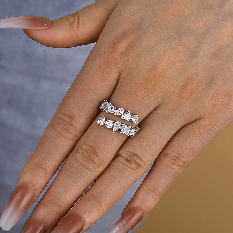 2.8Ct Mixed Cut Wedding Band - 925 Silver White Gold Plated