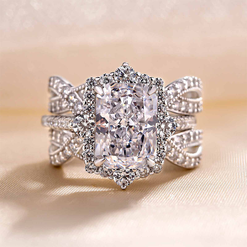 3ct Radiant Sona Diamond Wedding Band | 18K Gold Plated