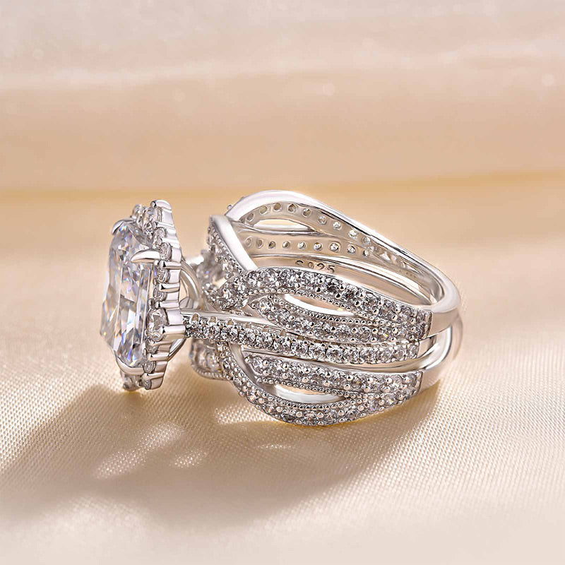3ct Radiant Sona Diamond Wedding Band | 18K Gold Plated
