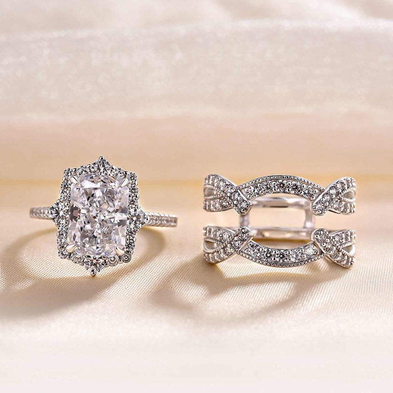 3ct Radiant Sona Diamond Wedding Band | 18K Gold Plated