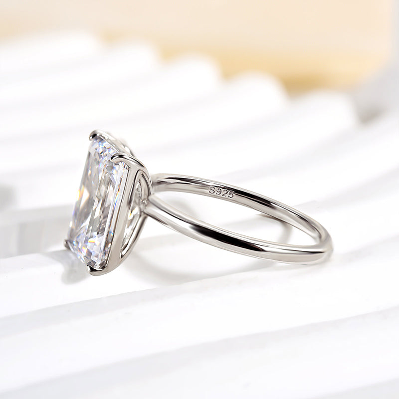 4.0Ct Emerald & 2.0Ct Pear Cut Diamond Duo Ring