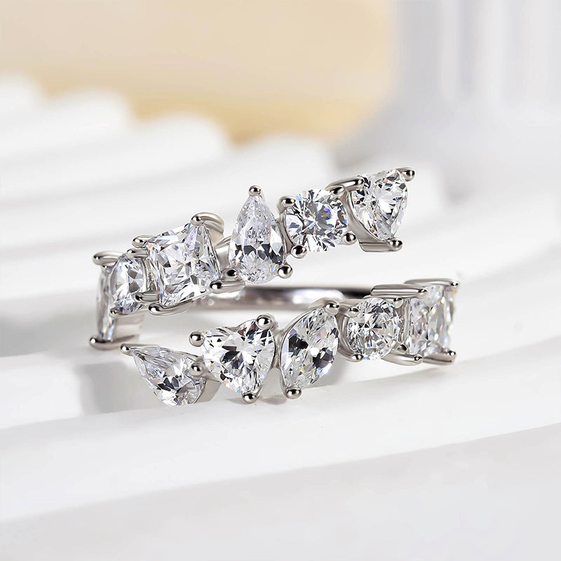 2.8Ct Mixed Cut Wedding Band - 925 Silver White Gold Plated