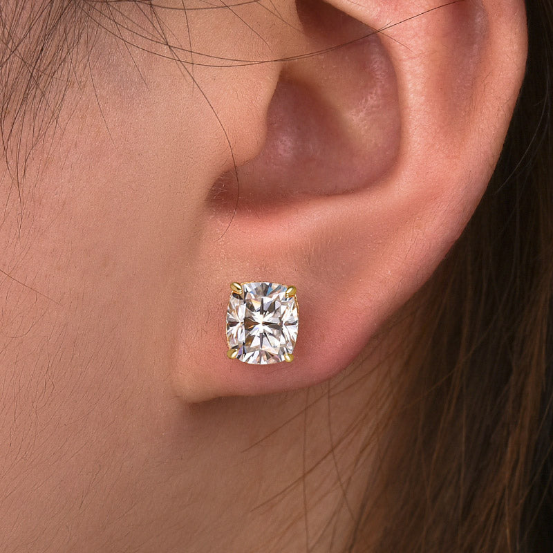 2Ct Cushion Cut Moissanite Earrings 925 Silver