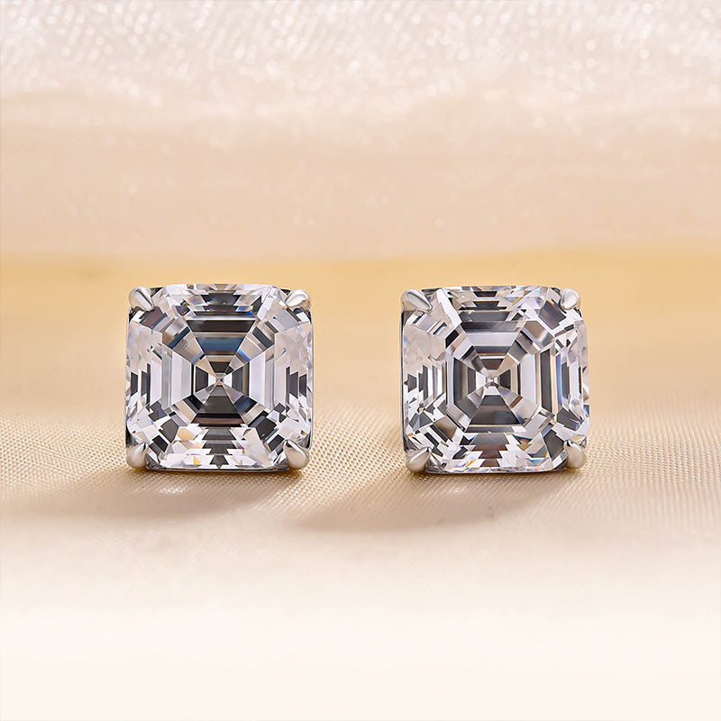 Stunning Asscher Cut Simulated Diamond Earrings
