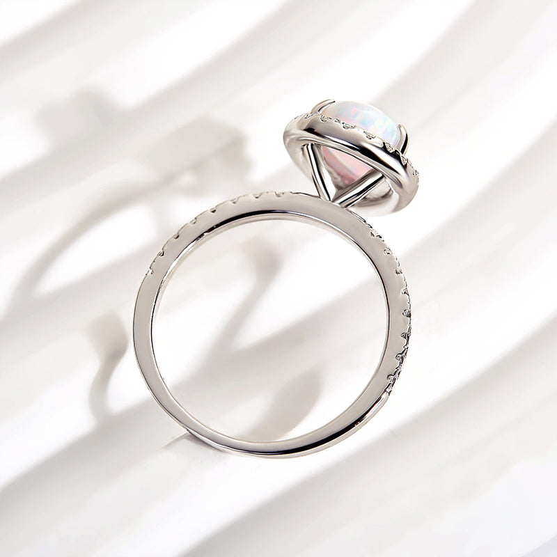 2.2ct Opal Pear Cut Ring with Diamond Accents
