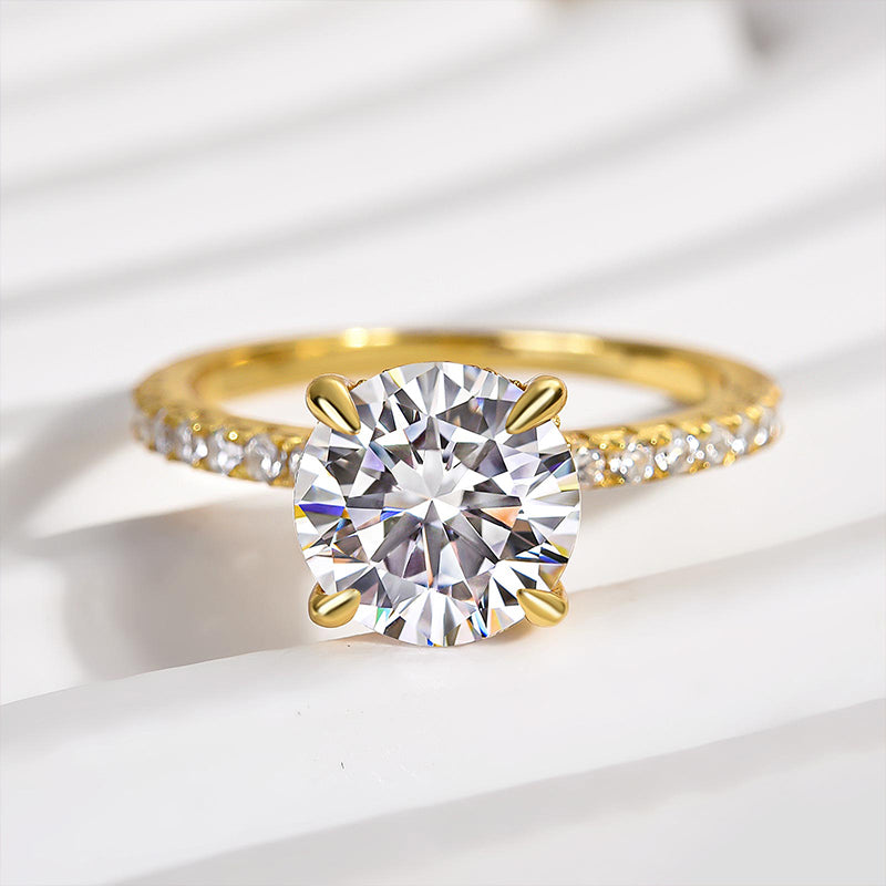 Classic Round Cut Solitaire Engagement Ring Sterling Silver