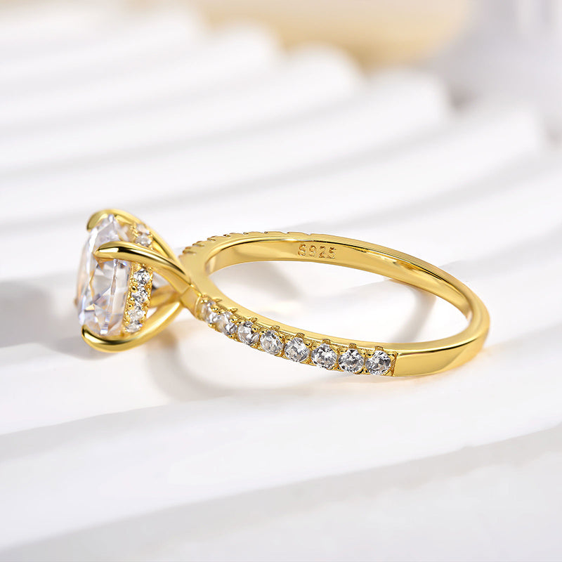 Classic Round Cut Solitaire Engagement Ring Sterling Silver