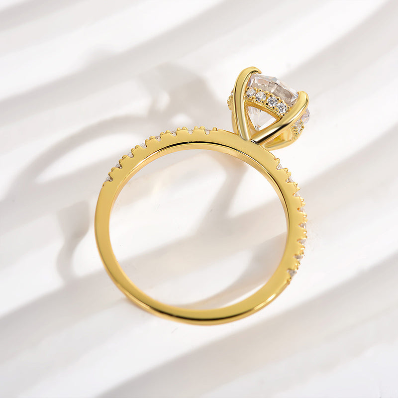 Classic Round Cut Solitaire Engagement Ring Sterling Silver