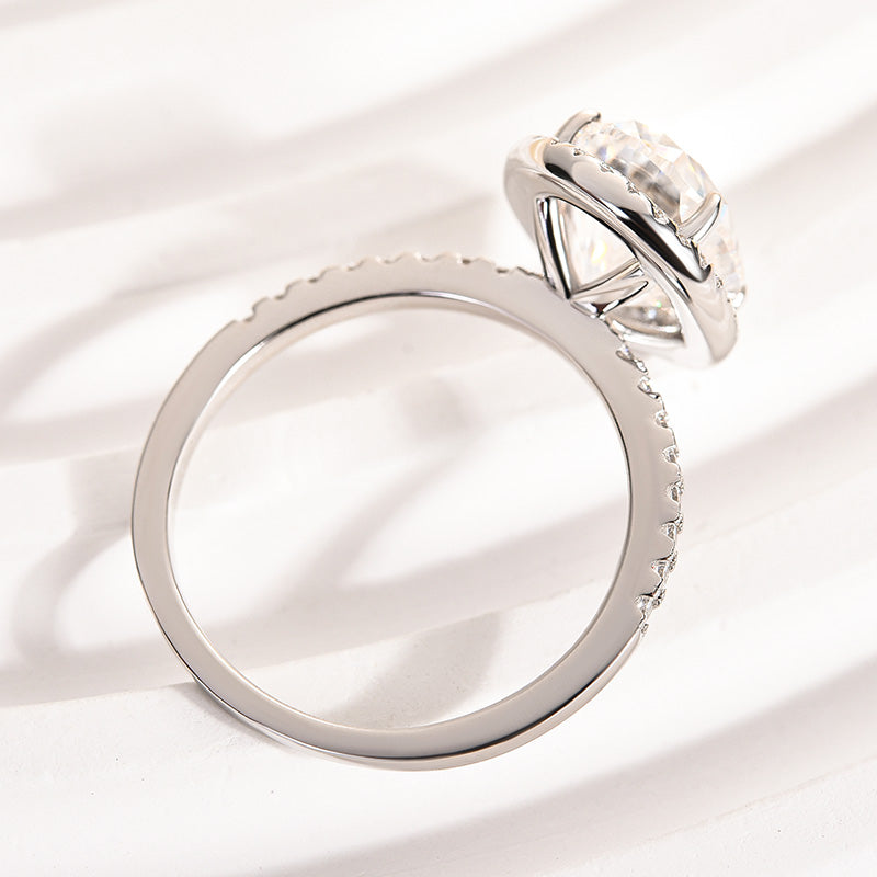 4.5Ct Oval Moissanite Ring - 4-Prong White Gold