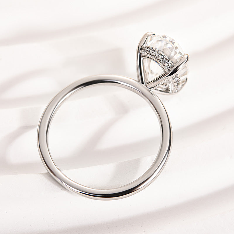 4 Carat Oval Moissanite Ring | 925 Sterling Silver White/Yellow/Rose Gold