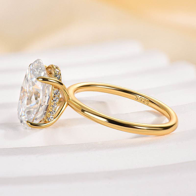 4 Carat Oval Moissanite Ring | 925 Sterling Silver White/Yellow/Rose Gold