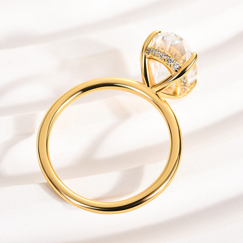 4 Carat Oval Moissanite Ring | 925 Sterling Silver White/Yellow/Rose Gold