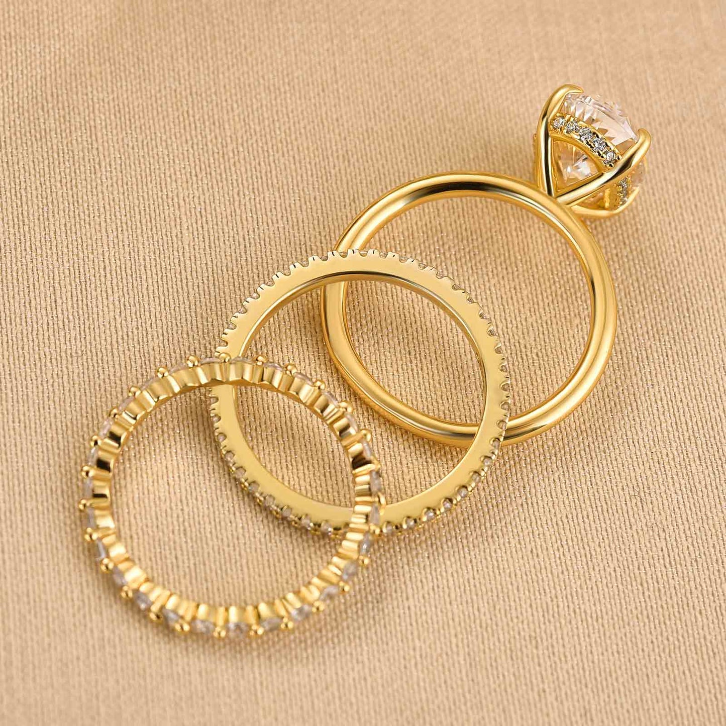 925 Sterling Silver Oval Cut Sona Simulated Diamond Wedding Band