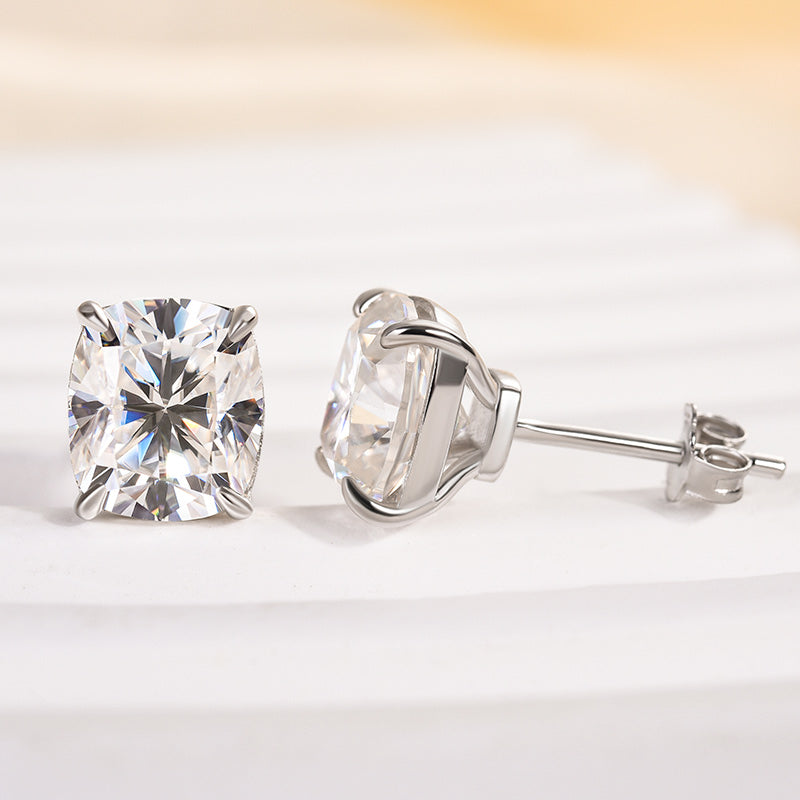 2Ct Cushion Cut Moissanite Earrings 925 Silver