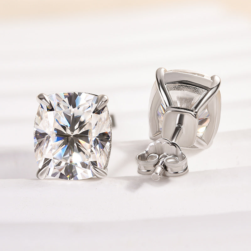 2Ct Cushion Cut Moissanite Earrings 925 Silver