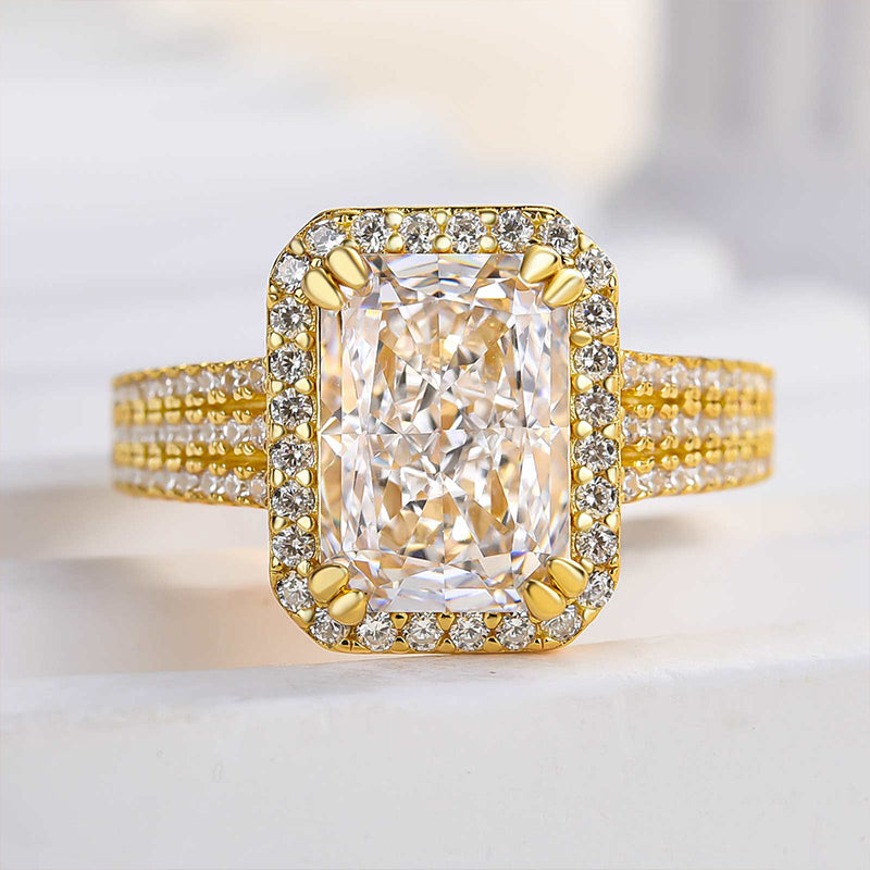 3.5ct Radiant Cut Diamond Split Shank Ring