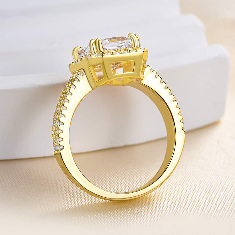 3.5ct Radiant Cut Diamond Split Shank Ring
