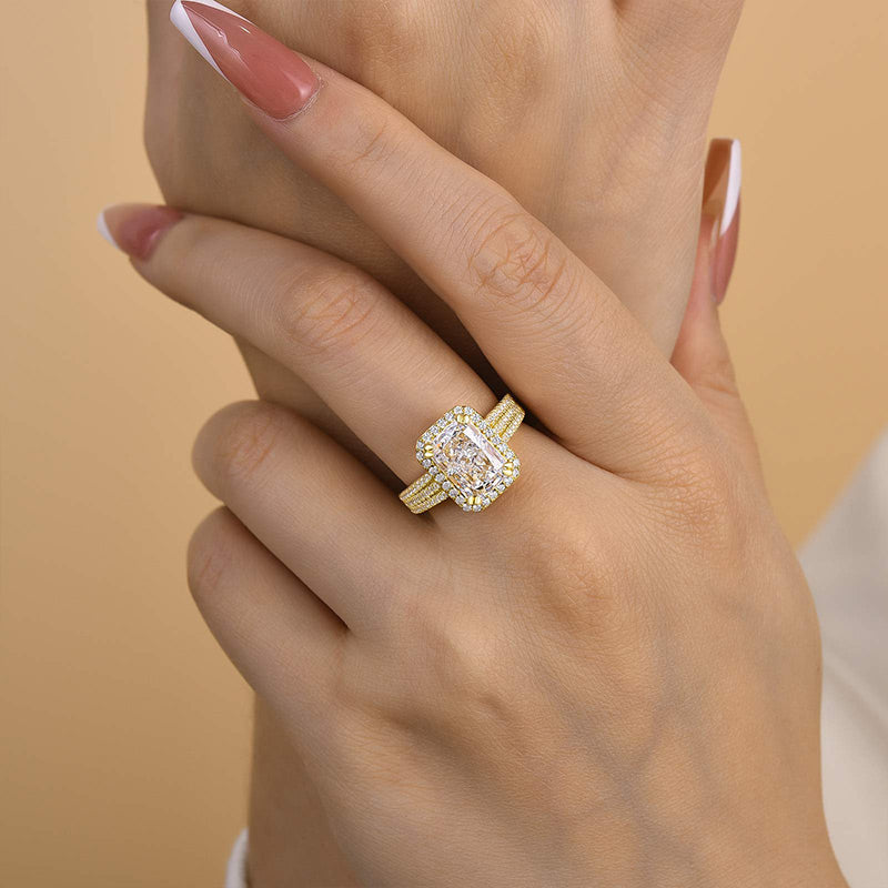 3.5ct Radiant Cut Diamond Split Shank Ring
