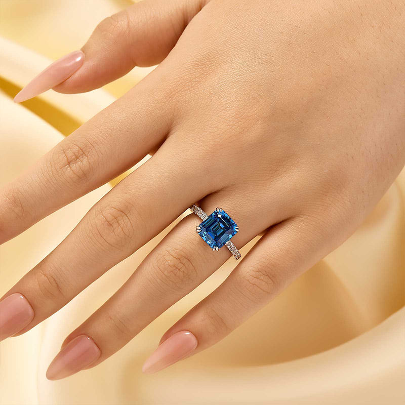 Aurogem Noble 4.5Ct Asscher Cut Engagement Ring