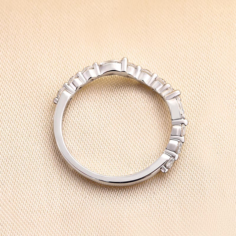1.5Ct Mixed Cut Diamond Band 925 Silver White Gold