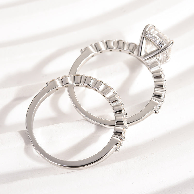 2.25Ct Cushion White Sapphire Ring - 4 Prong Two-Tone