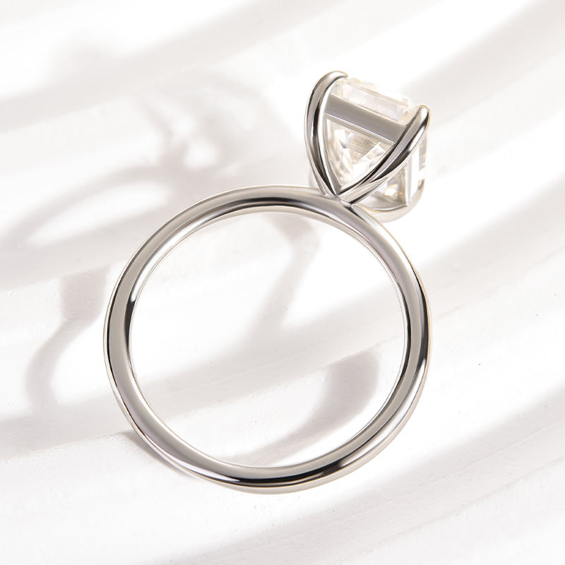 3.5CT Emerald Cut Moissanite Ring 925 Silver