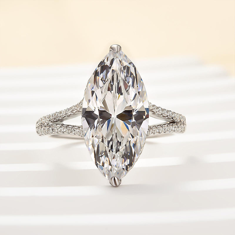 4 Carat Marquise-Cut Simulated Diamond Engagement Ring