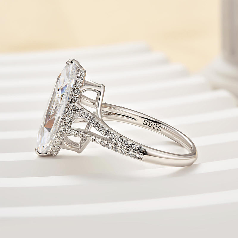 4 Carat Marquise-Cut Simulated Diamond Engagement Ring