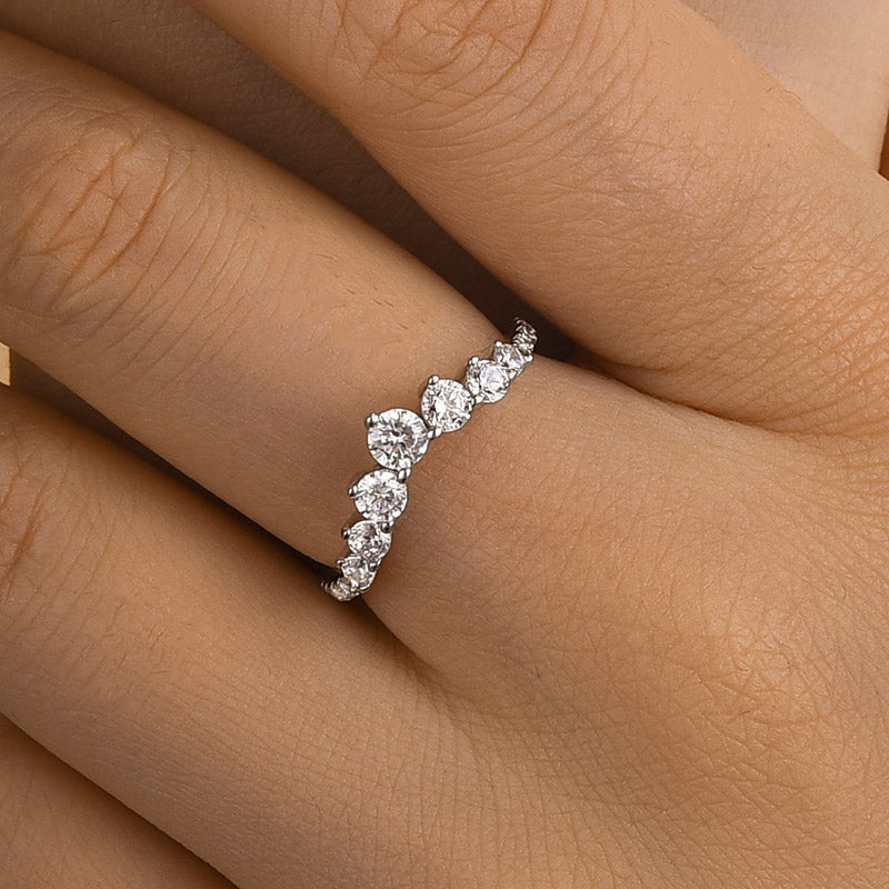0.5Ct Dove-Inspired Sona Diamond V-Band, Rose/Yellow/White Gold Plated