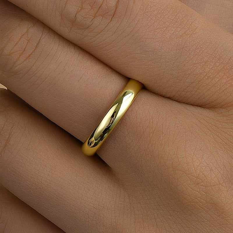 925 Silver Gold Plated 3.5mm Classic Wedding Band
