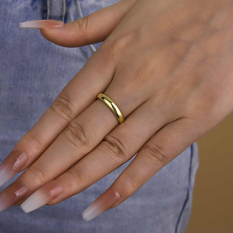 925 Silver Gold Plated 3.5mm Classic Wedding Band