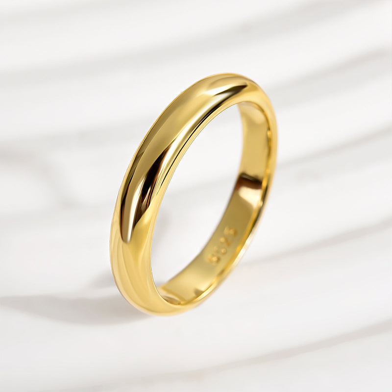 925 Silver Gold Plated 3.5mm Classic Wedding Band