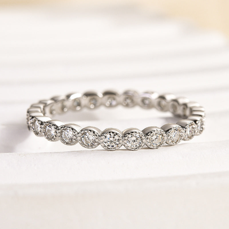 0.5Ct Moissanite Pave Wedding Band