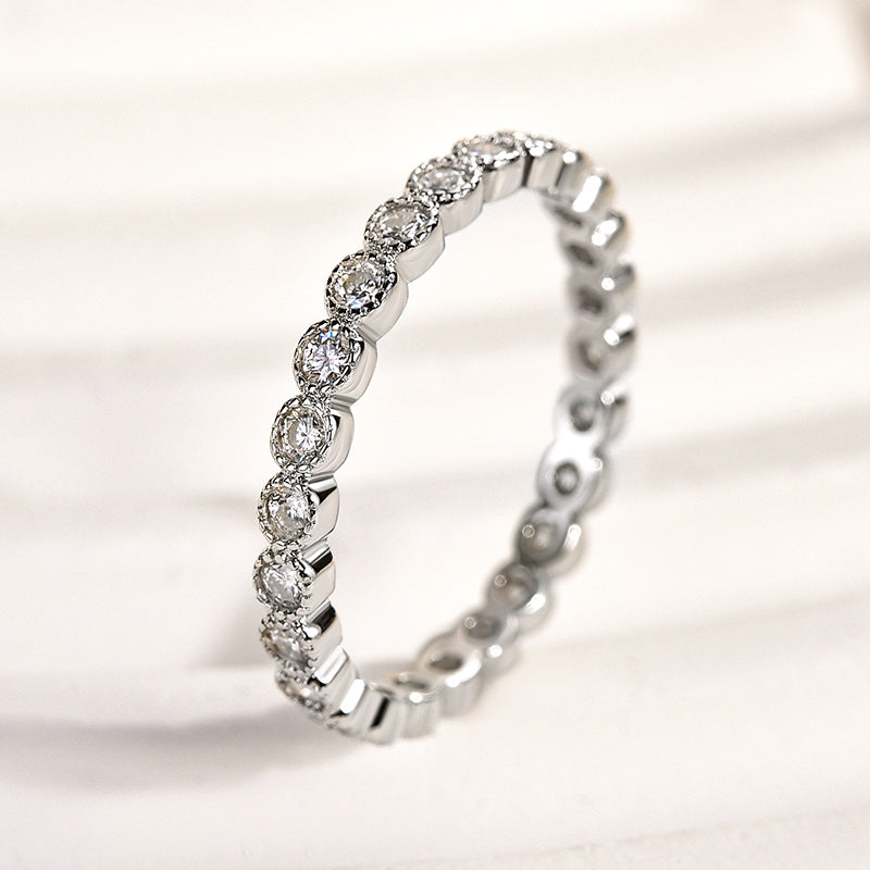 0.5Ct Moissanite Pave Wedding Band