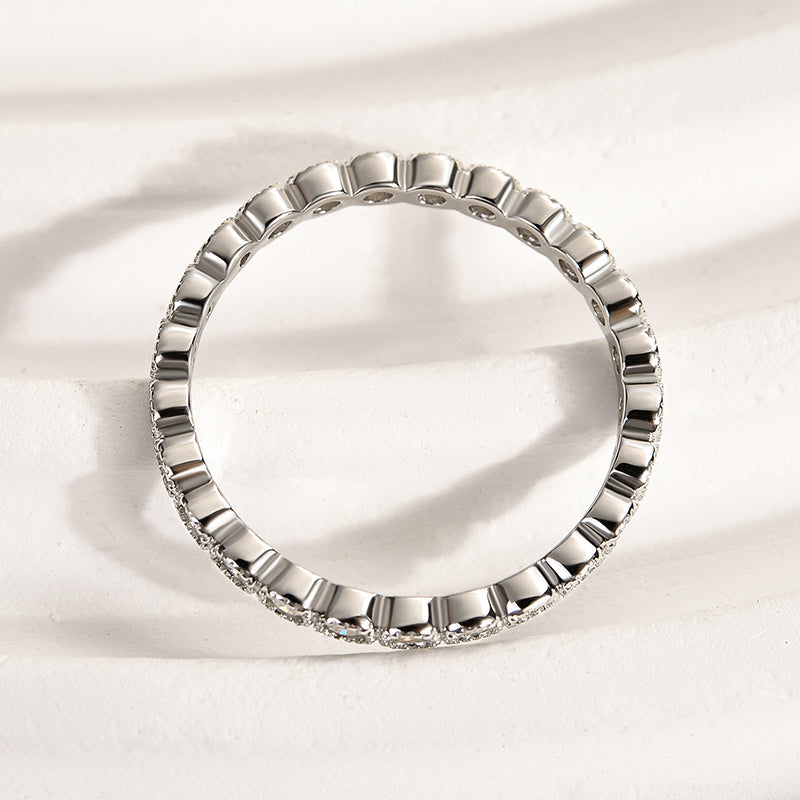 0.5Ct Moissanite Pave Wedding Band