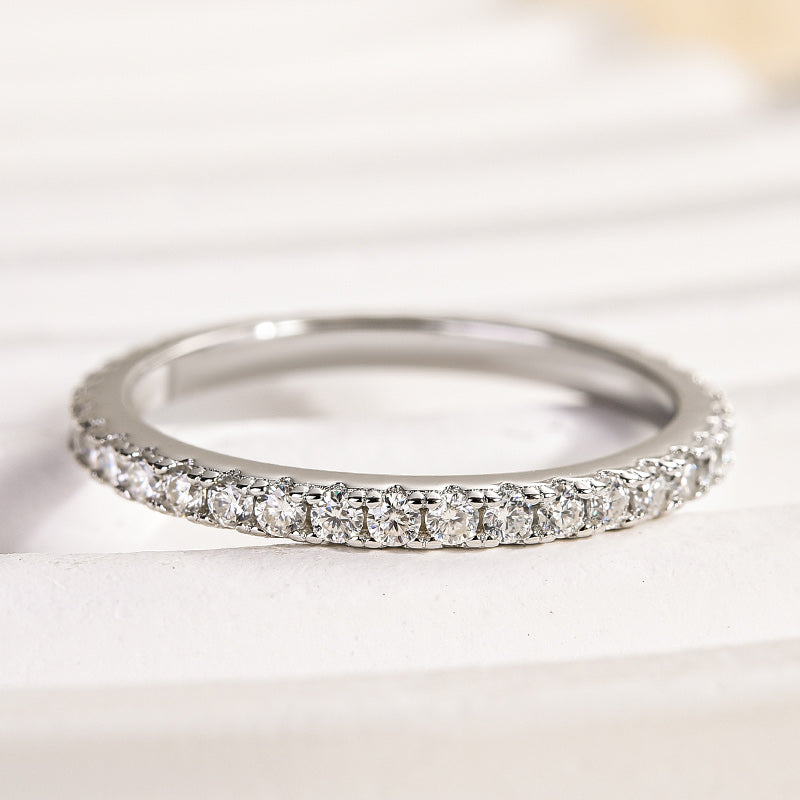 Tri-Gold Plated 925 Silver Moissanite Ring - 0.5ct Round White