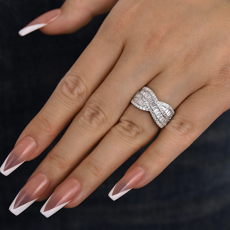 5.0ct Emerald & Round Cut Simulated Diamond Wedding Band