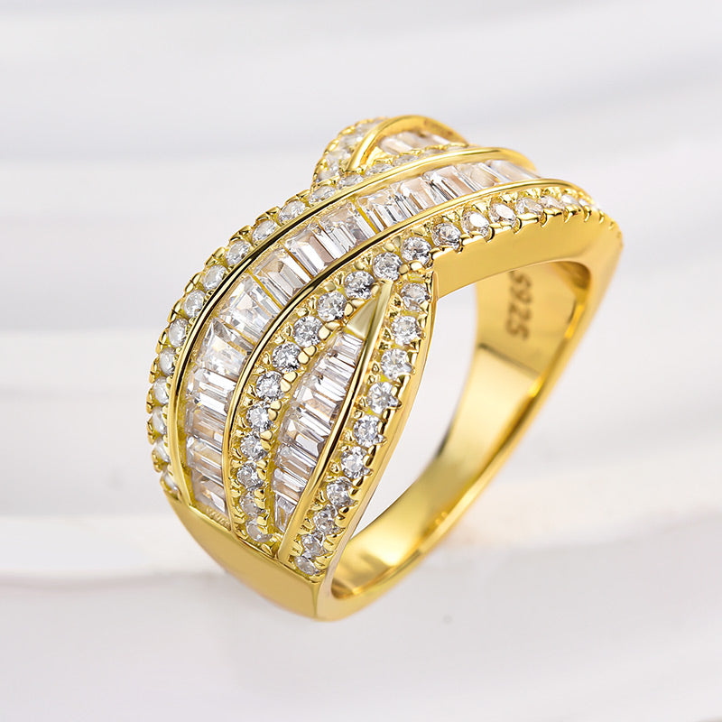 5.0ct Emerald & Round Cut Simulated Diamond Wedding Band