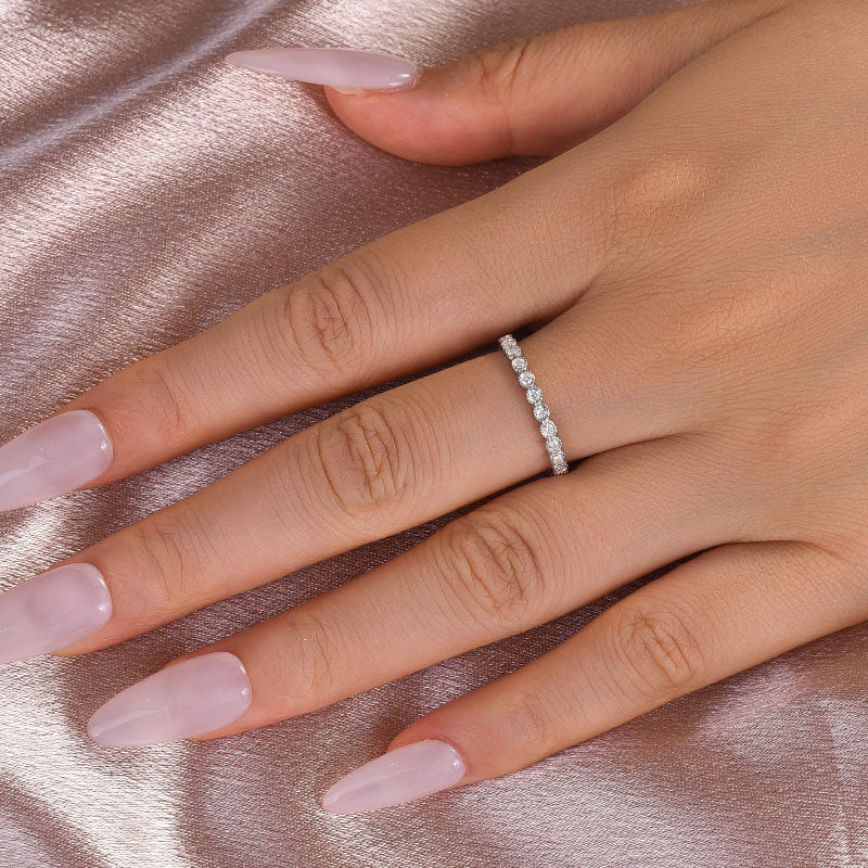 0.5Ct Moissanite Pave Wedding Band