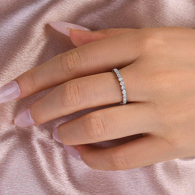 0.5Ct Moissanite Pave Wedding Band