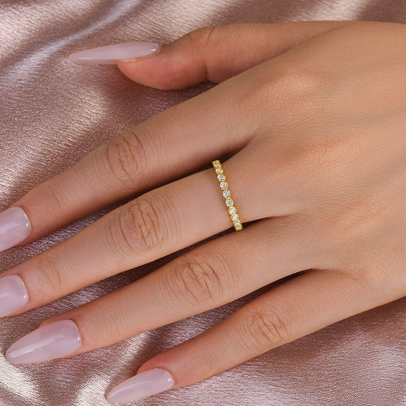 0.5Ct Moissanite Pave Wedding Band