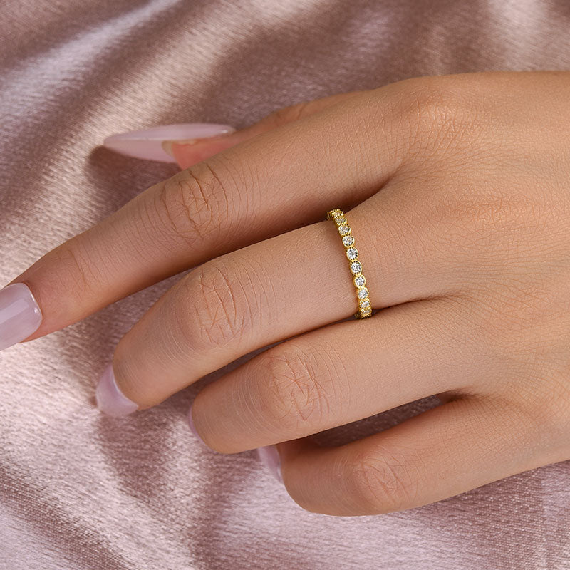 0.5Ct Moissanite Pave Wedding Band