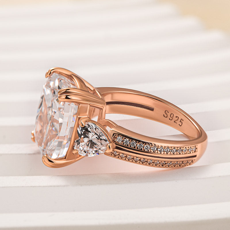 7Ct Cushion Cut Engagement Ring 925 Silver Three Gold Options