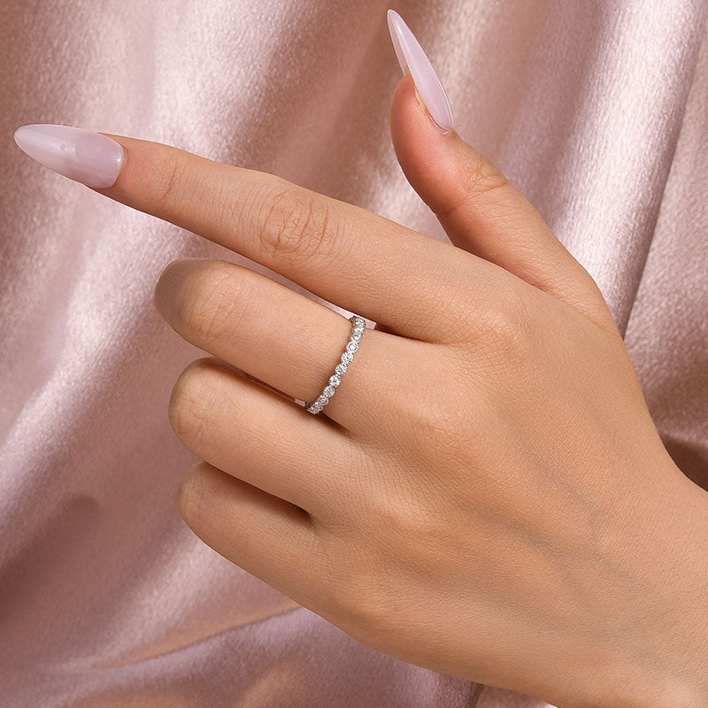 0.5Ct Moissanite Pave Wedding Band