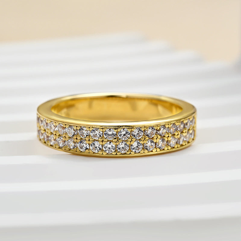 1.0ct Round Cut Simulated Diamond Wedding Band - Rose/Yellow/White Gold
